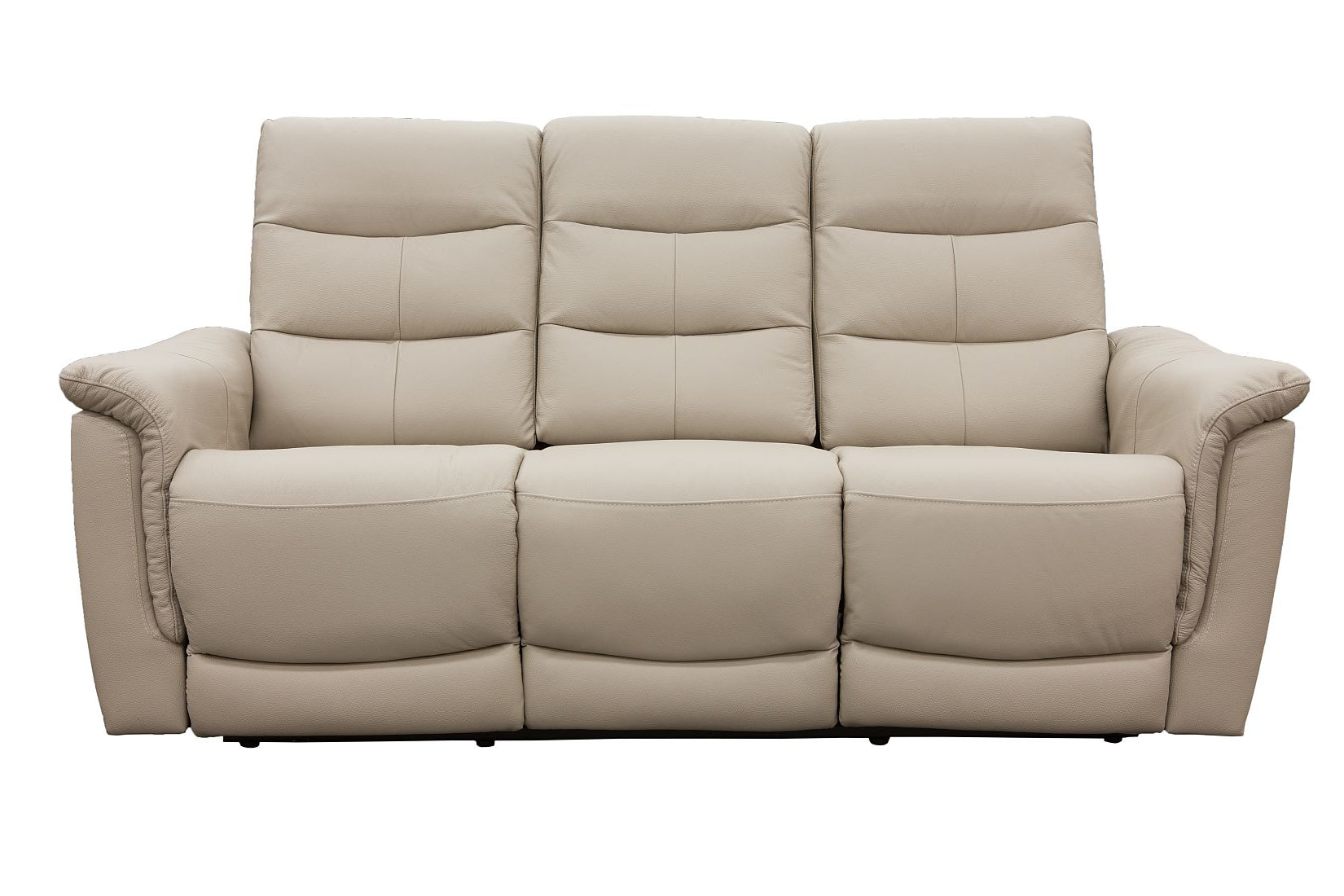 Lisbon 3 Seater Leather Electric Recliner Sofa - Beige