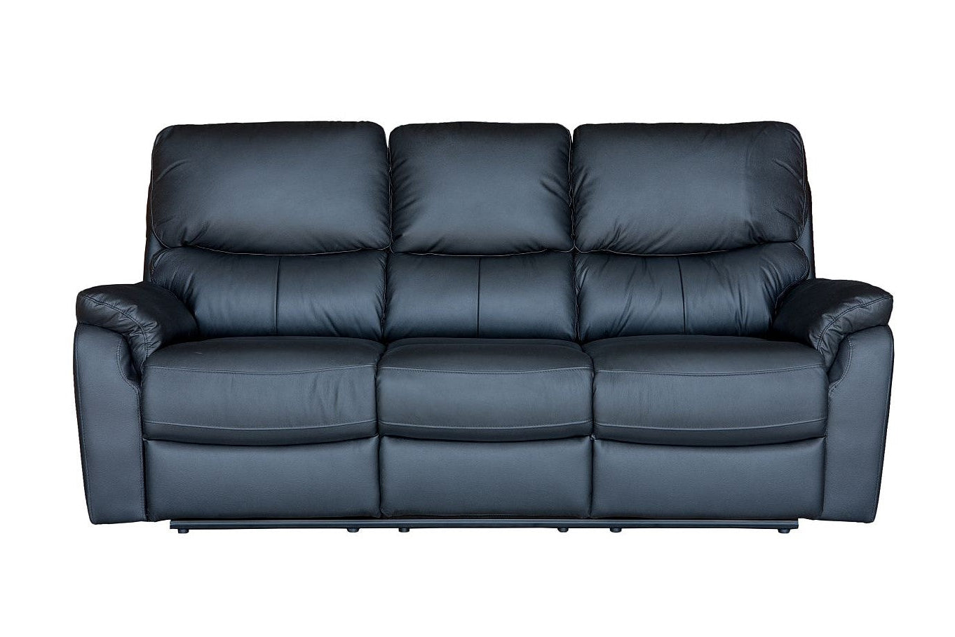 Salvador 3 Seater Leather Recliner Sofa - Black