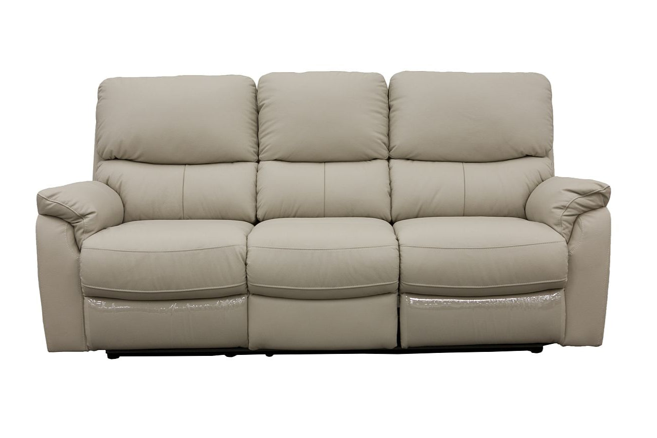 Salvador 3 Seater Leather Recliner Sofa - Beige