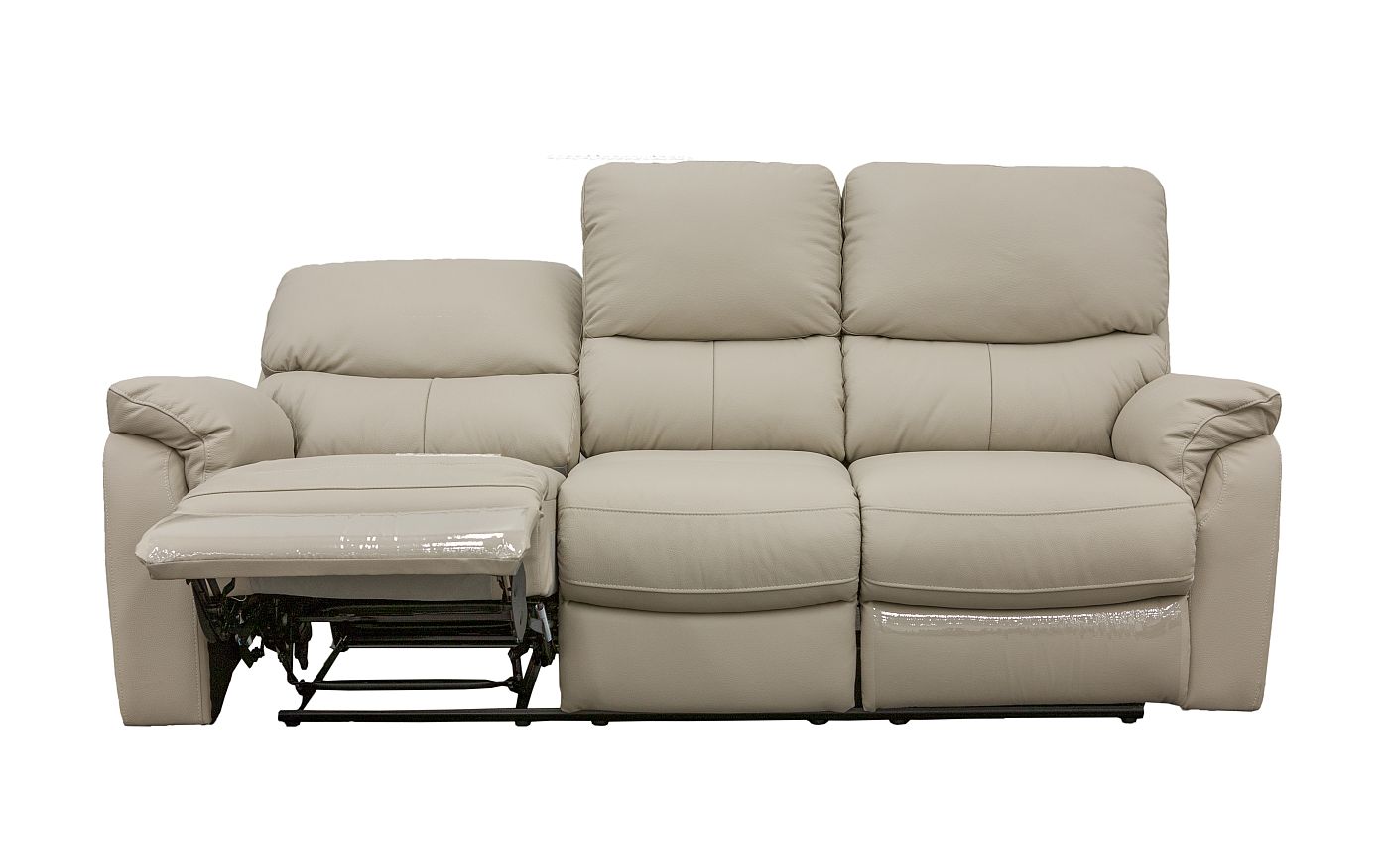 Salvador 3 Seater Leather Recliner Sofa - Beige 3 Salvador 3 Seater Leather Recliner Sofa - Beige