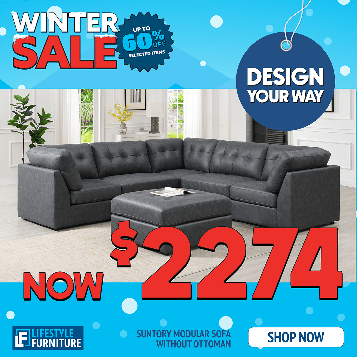 Suntory Modular Corner Sofa With Ottoman