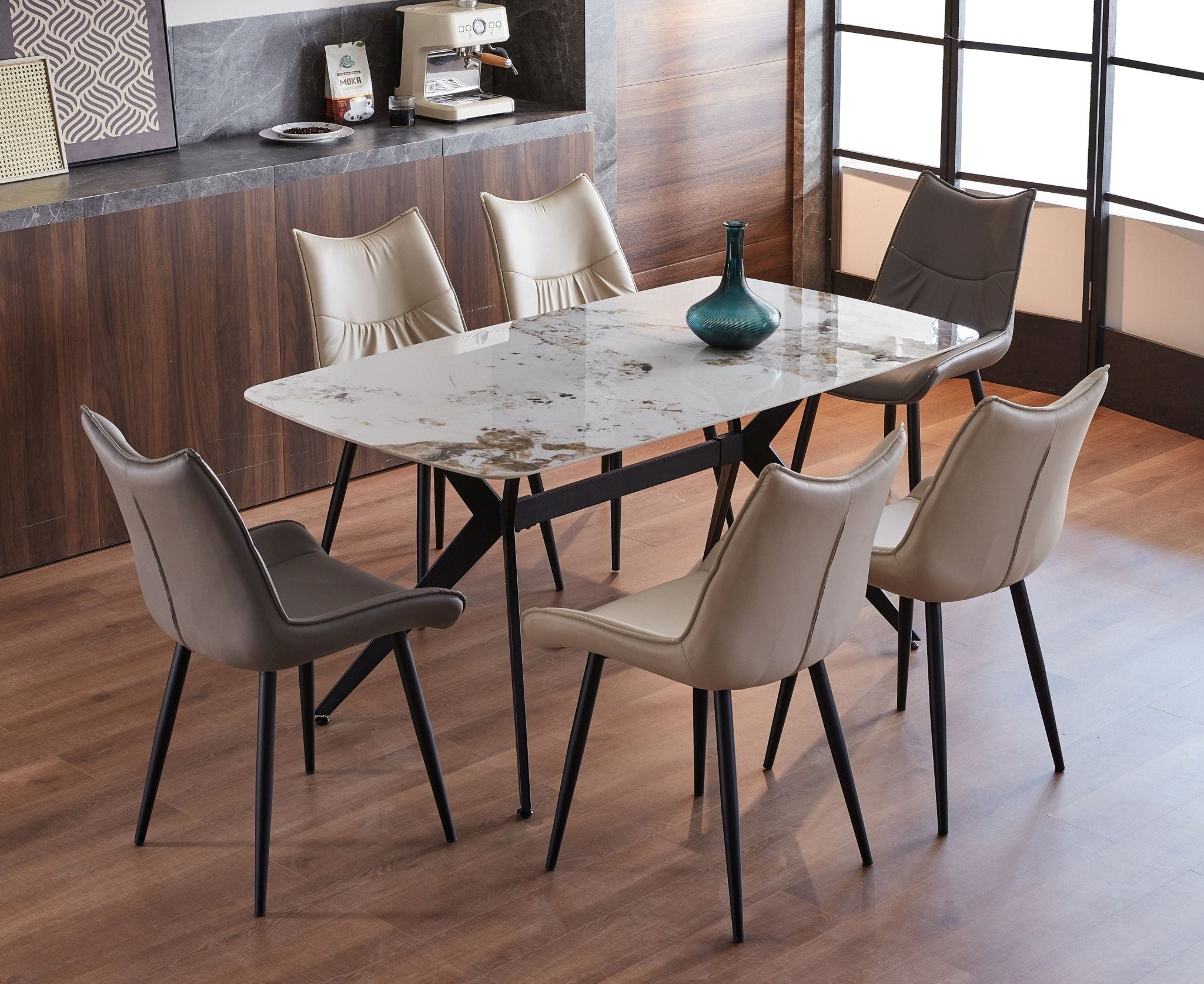 Jade 7 Piece Dining set with Liva Chairs