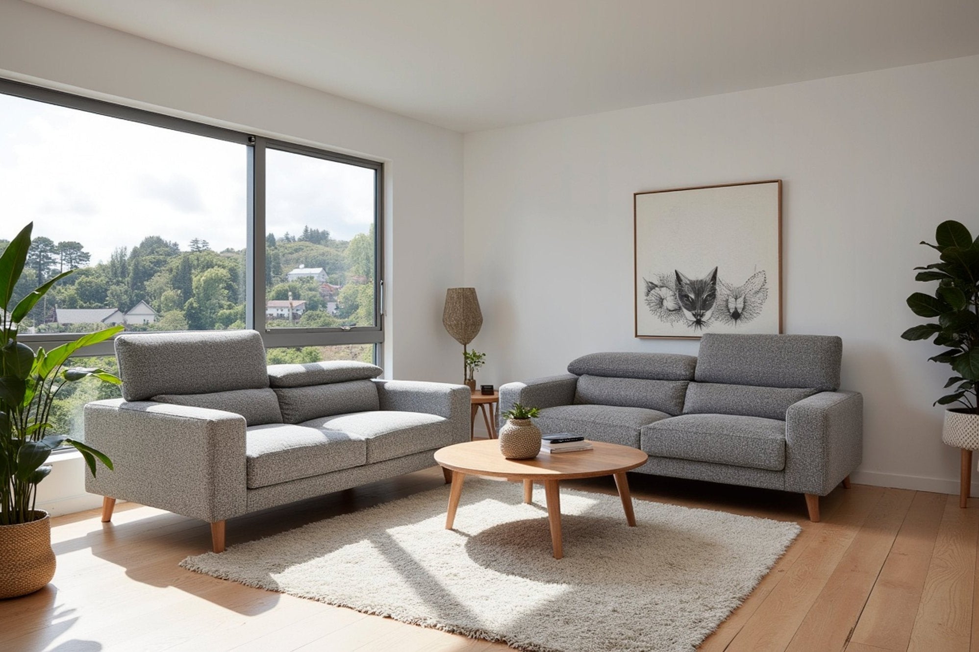 Santro Lounge Suite 3+2 - Light Grey