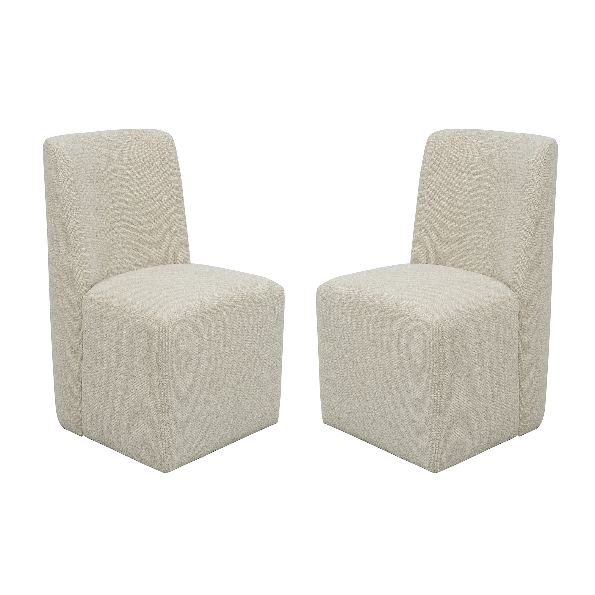 Waterfall Off-White Pair of Upholstered Dining Chairs