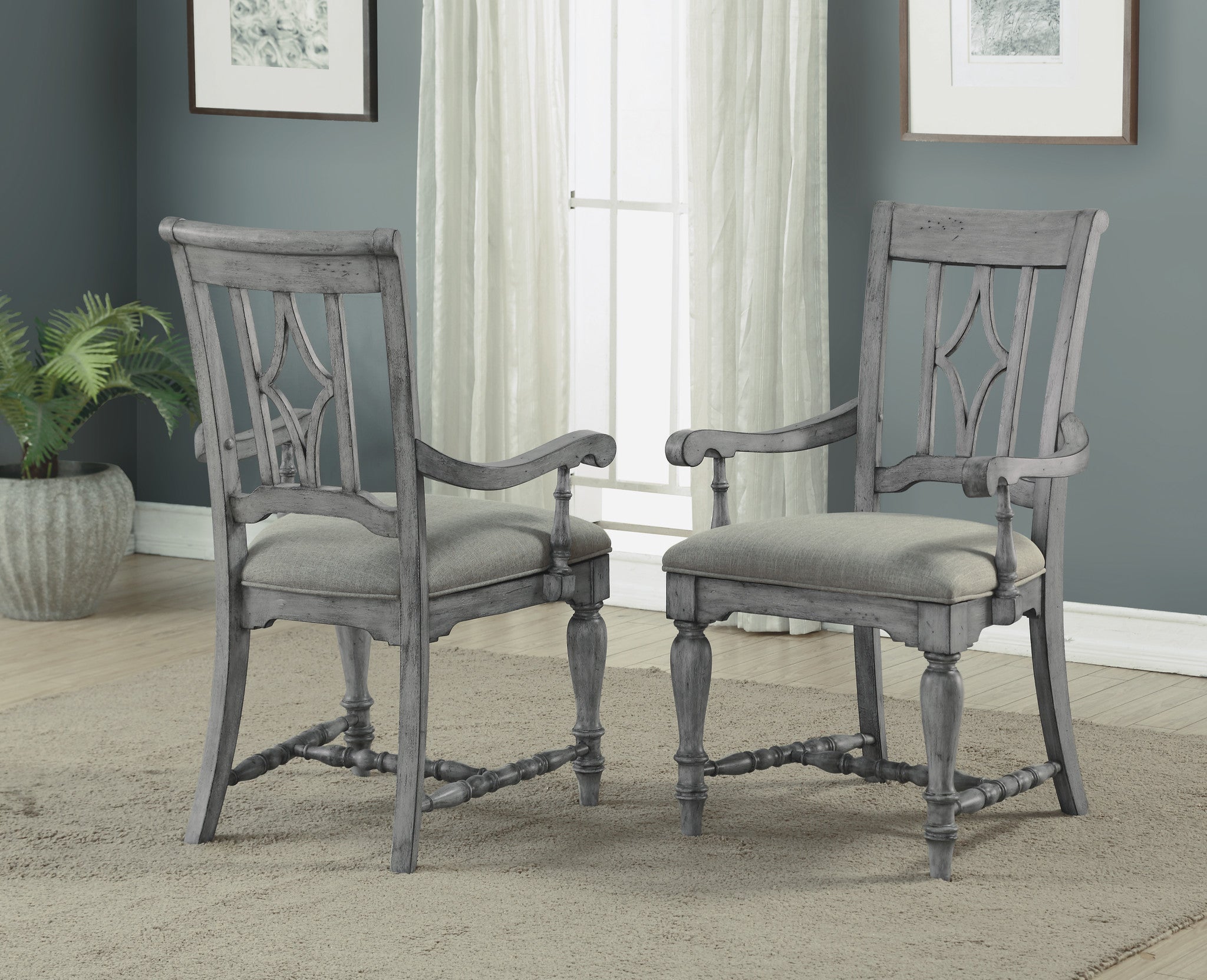 Plymouth Gray Pair of Dining Chairs 3 Plymouth Gray Pair of Dining Chairs