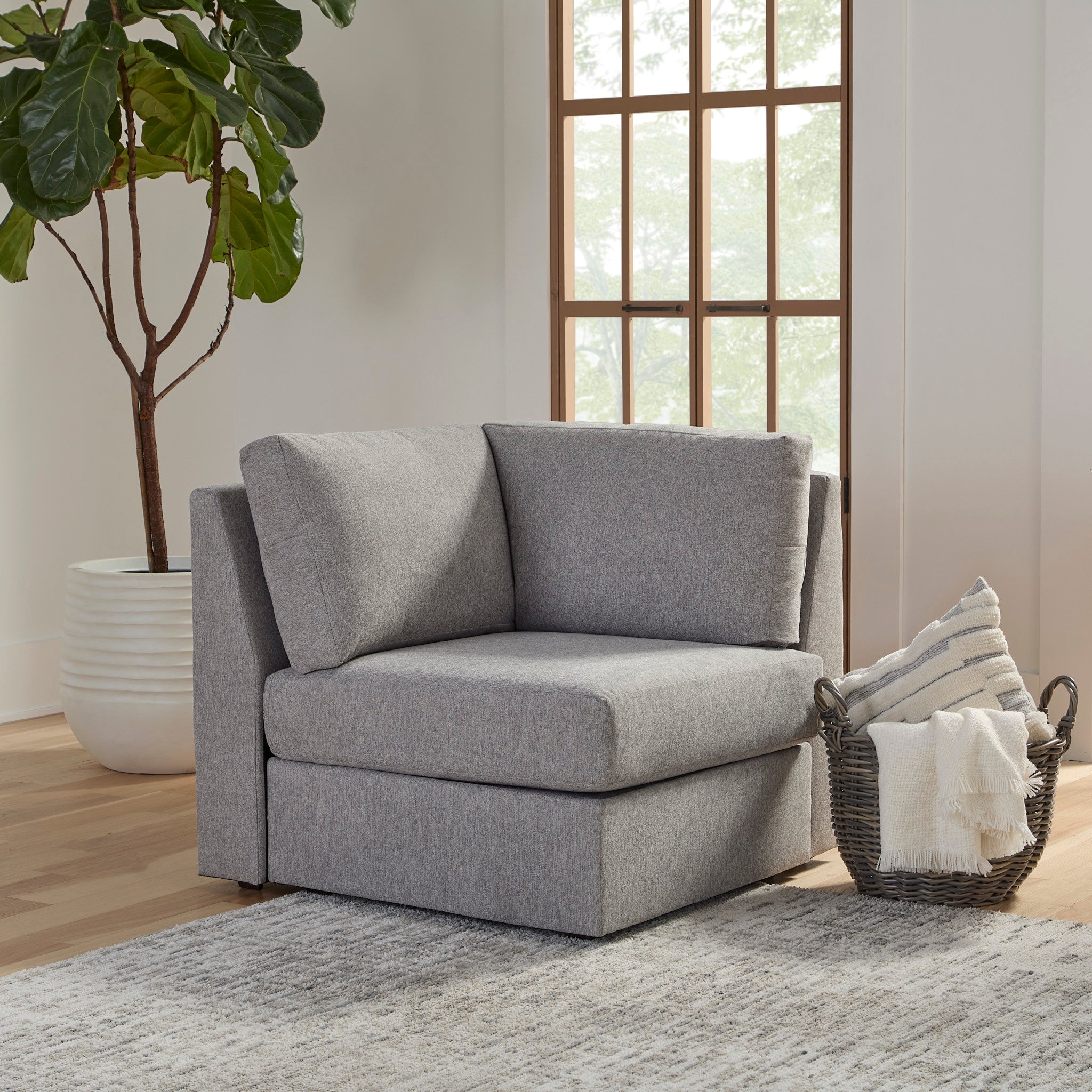 Flex Gray Fabric Corner Chair 3 Flex Gray Fabric Corner Chair