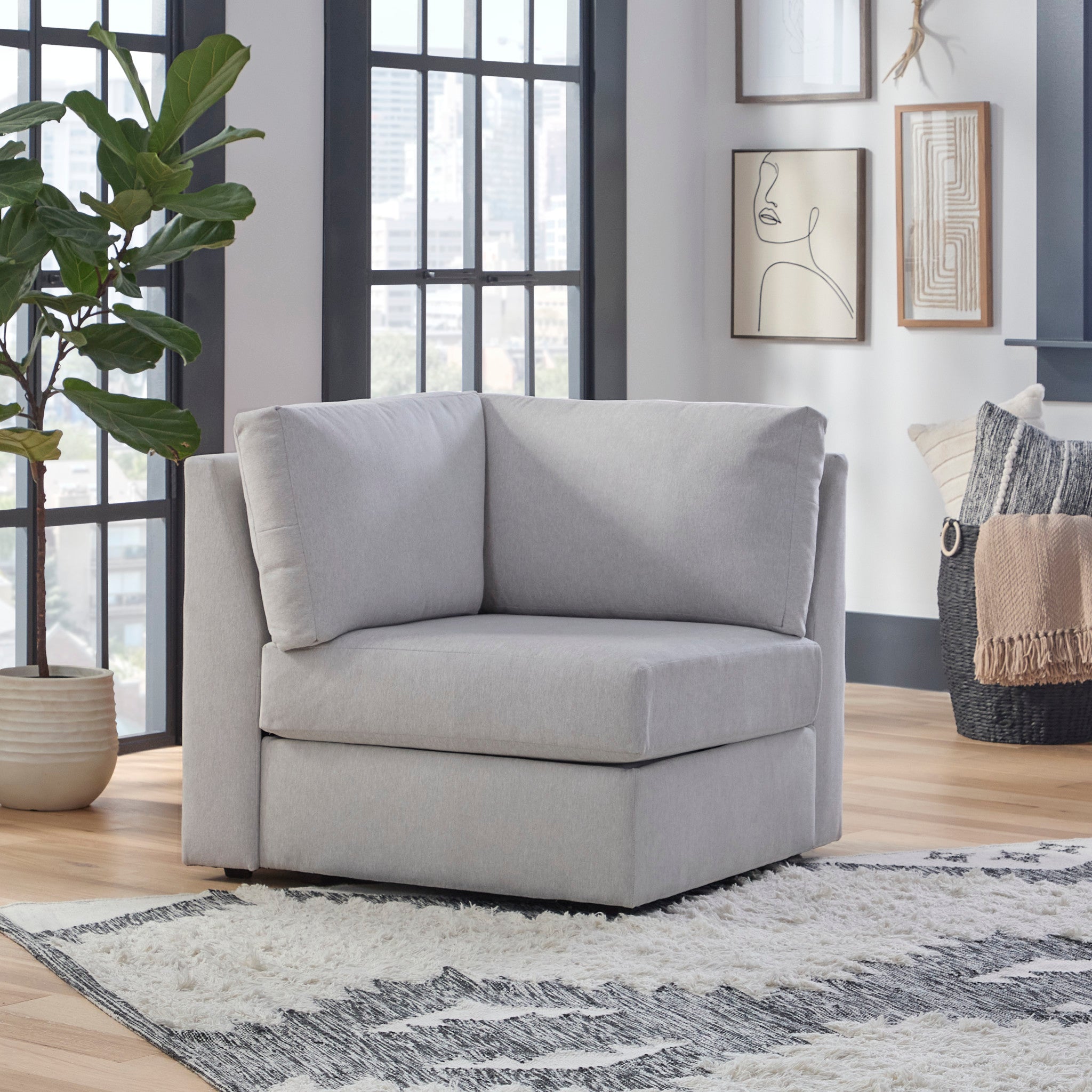 Flex Gray Fabric Corner Chair 7 Flex Gray Fabric Corner Chair