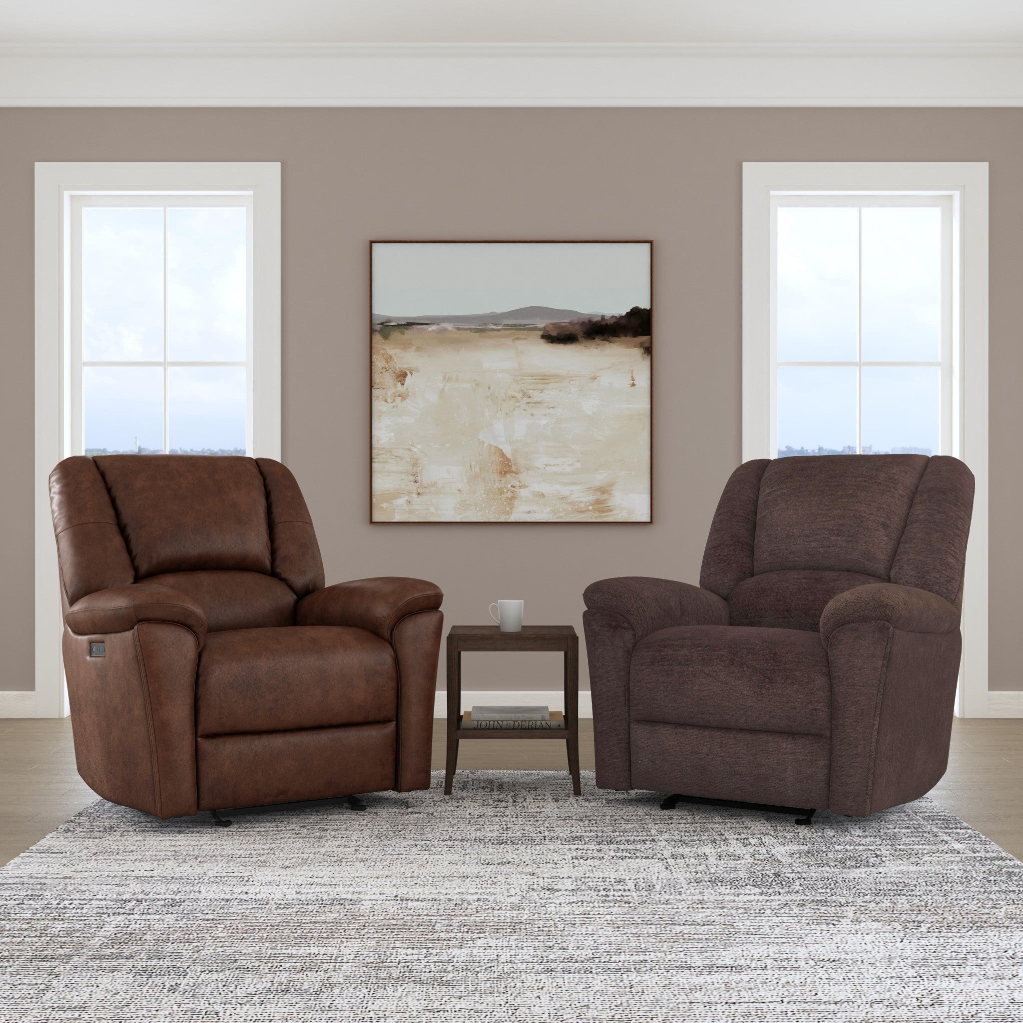 Plush Fabric Power Gliding Recliner with Power Headrest & Lumbar 8 Plush Fabric Power Gliding Recliner with Power Headrest & Lumbar