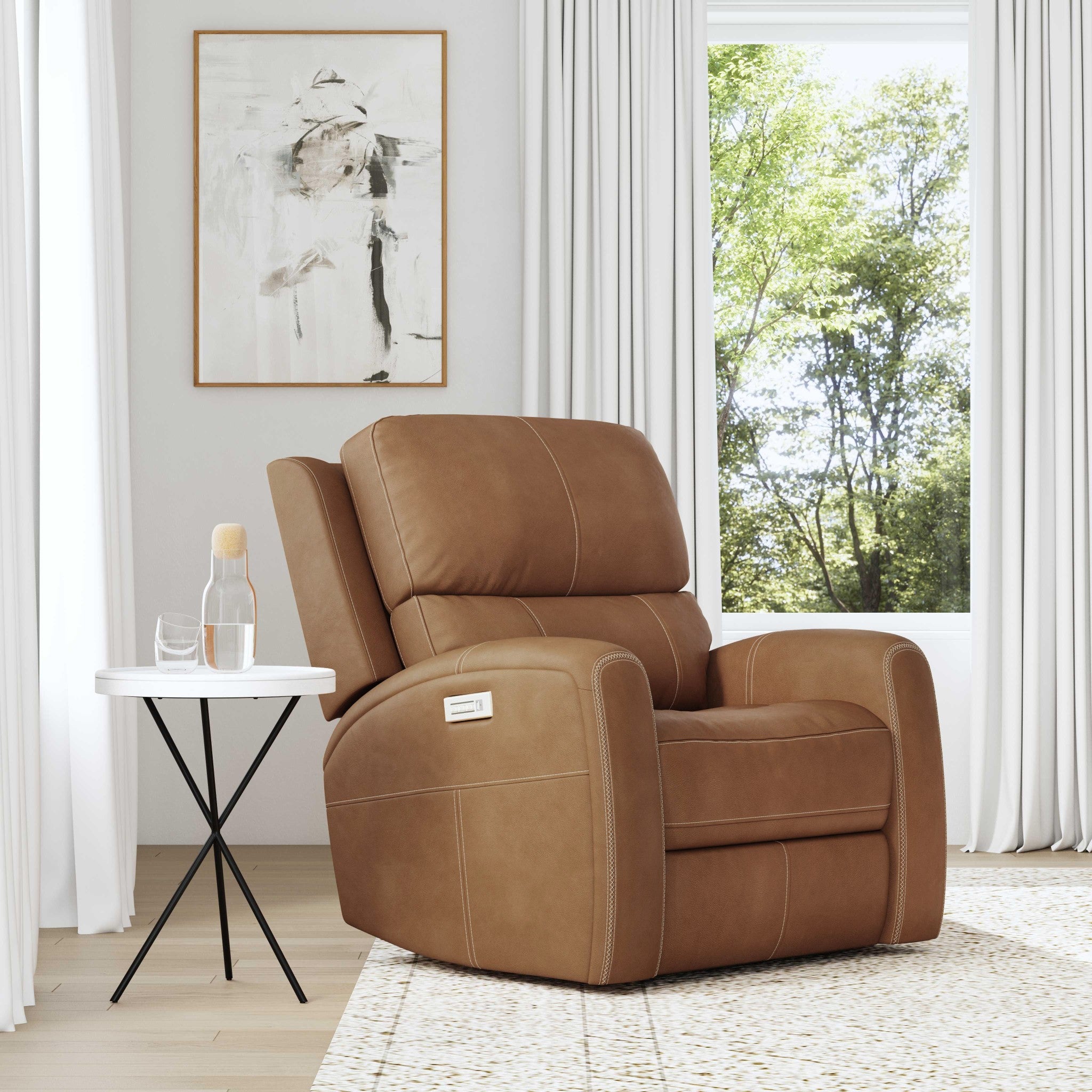 Linden Leather Power Recliner with Power Headrest & Lumbar 3 Linden Leather Power Recliner with Power Headrest & Lumbar