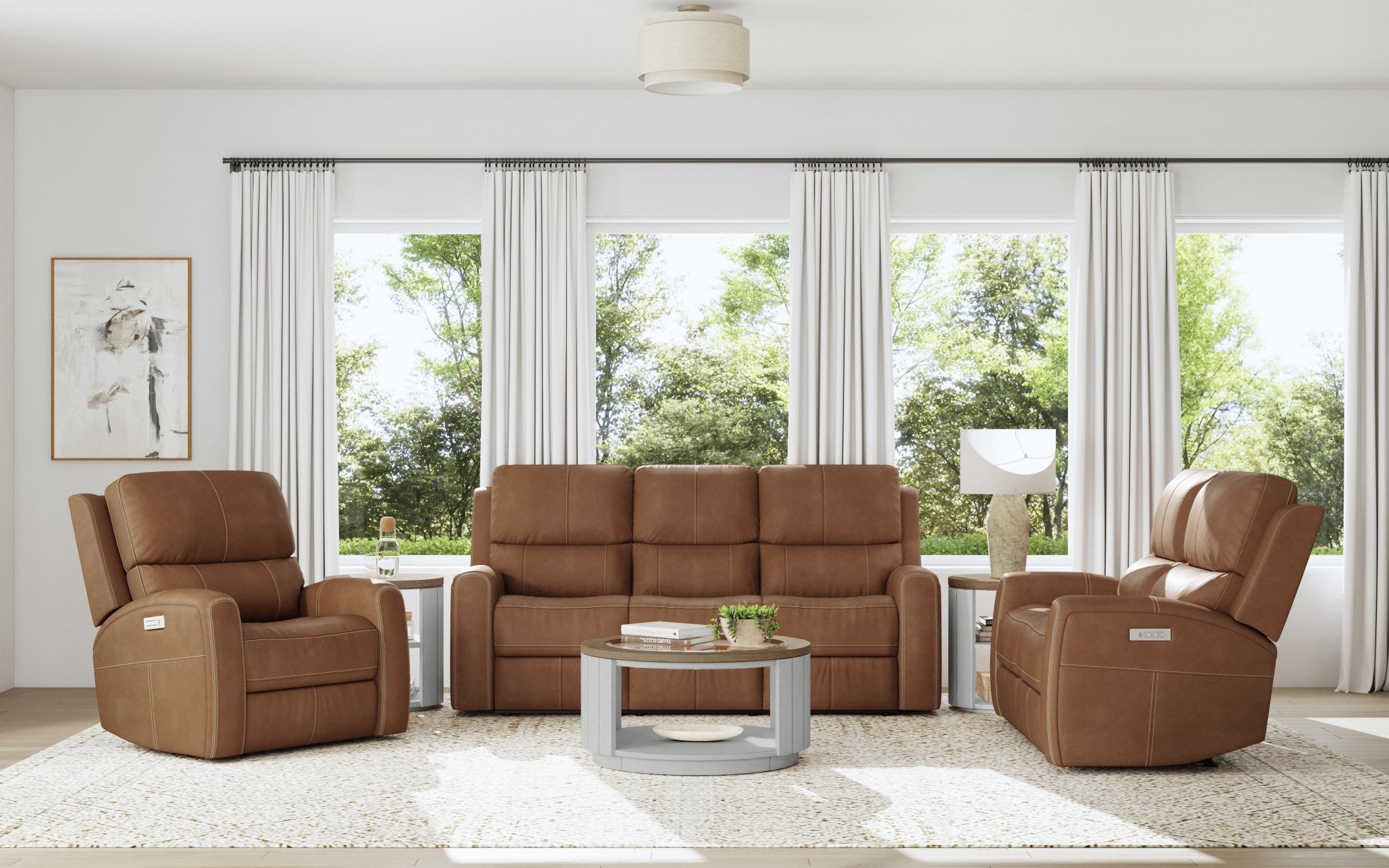 Linden Leather Power Recliner with Power Headrest & Lumbar 6 Linden Leather Power Recliner with Power Headrest & Lumbar
