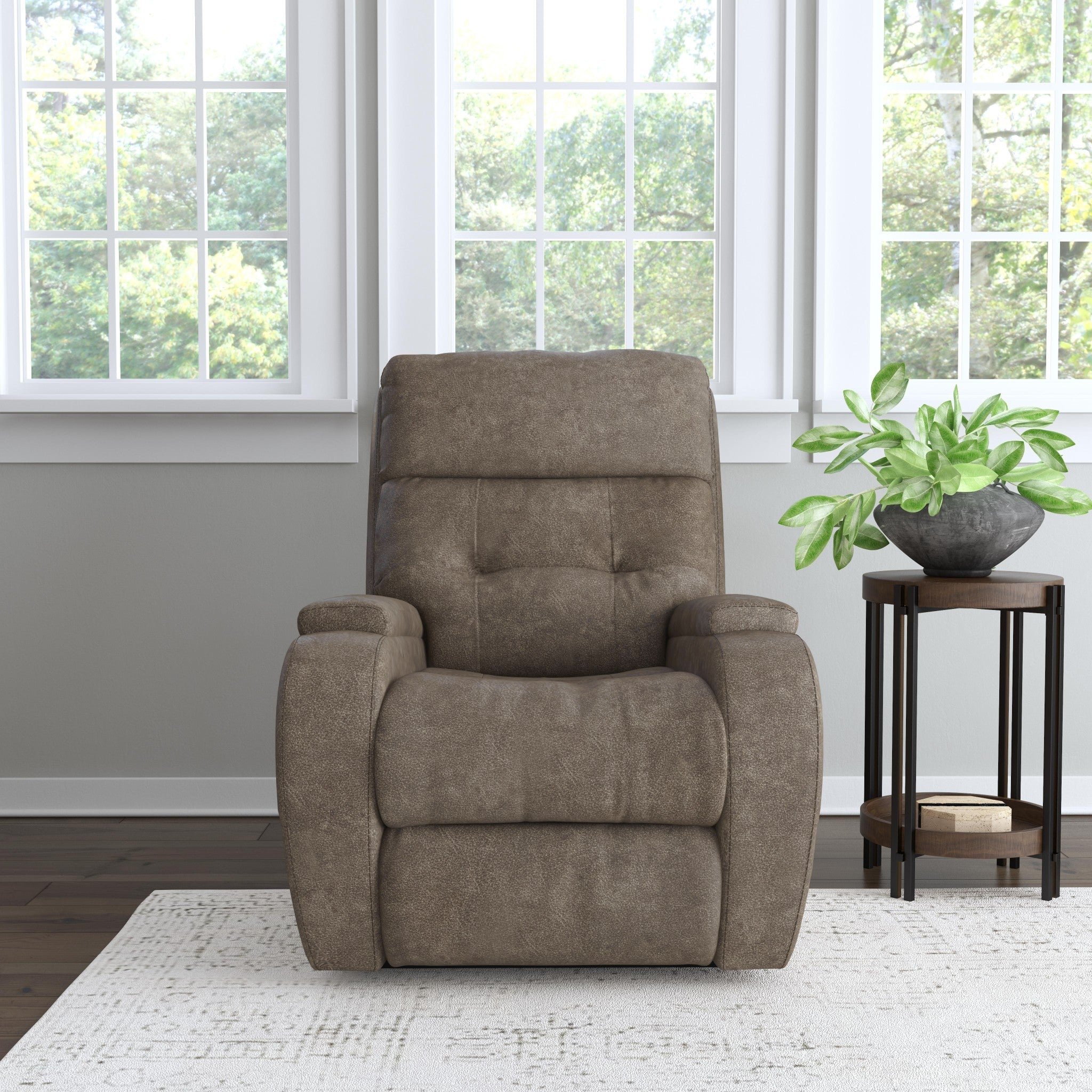 Strait Leather Power Recliner with Power Headrest 3 Strait Leather Power Recliner with Power Headrest