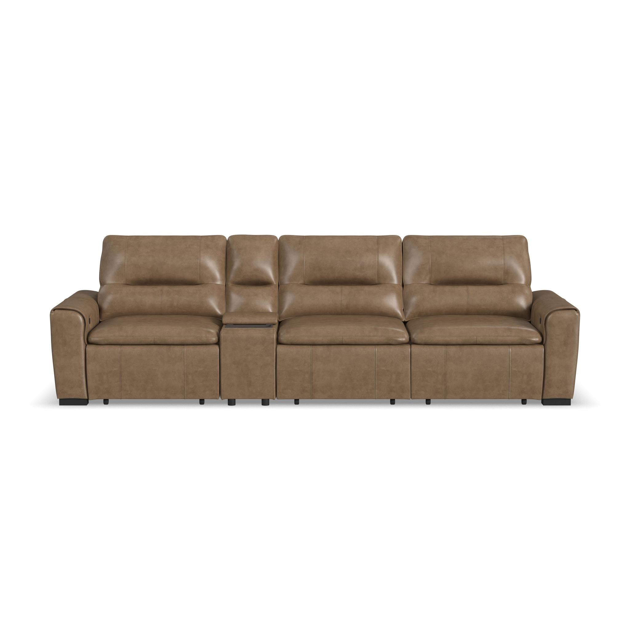 Graham River Leather Power Sliding Sectional 12 Graham River Leather Power Sliding Sectional
