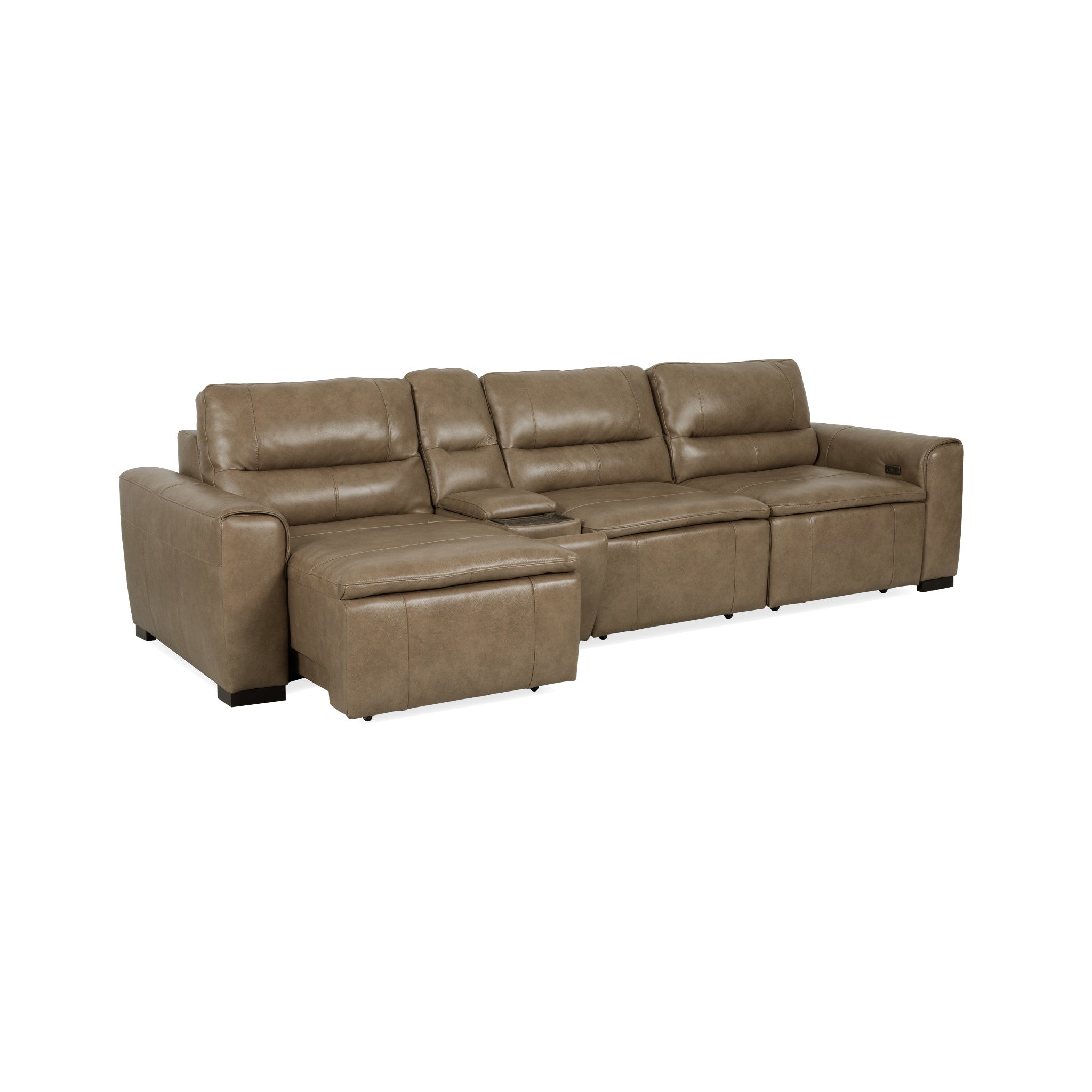 Graham River Leather Power Sliding Sectional 16 Graham River Leather Power Sliding Sectional