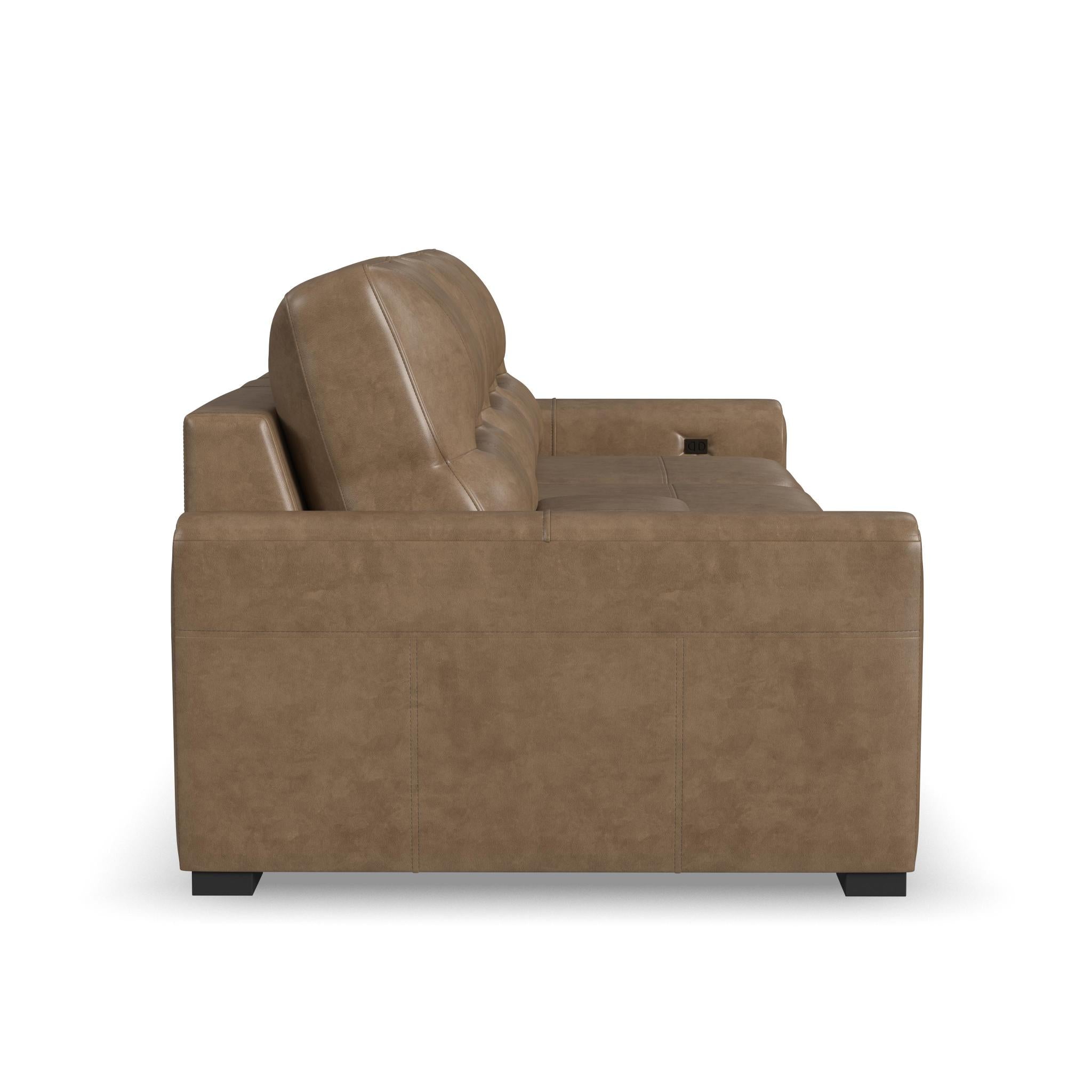 Graham River Leather Power Sliding Sectional 5 Graham River Leather Power Sliding Sectional