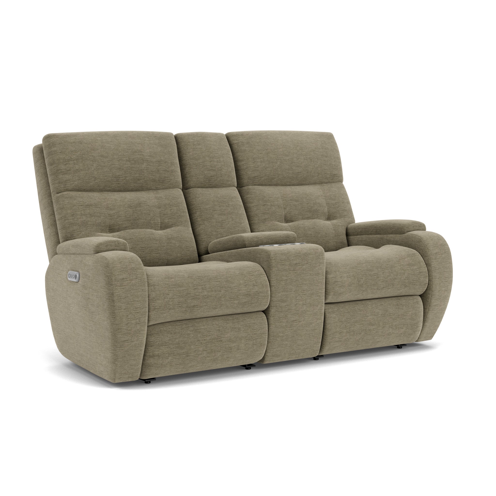 Strait Fabric Power Recliner with Power Headrest & Lumbar