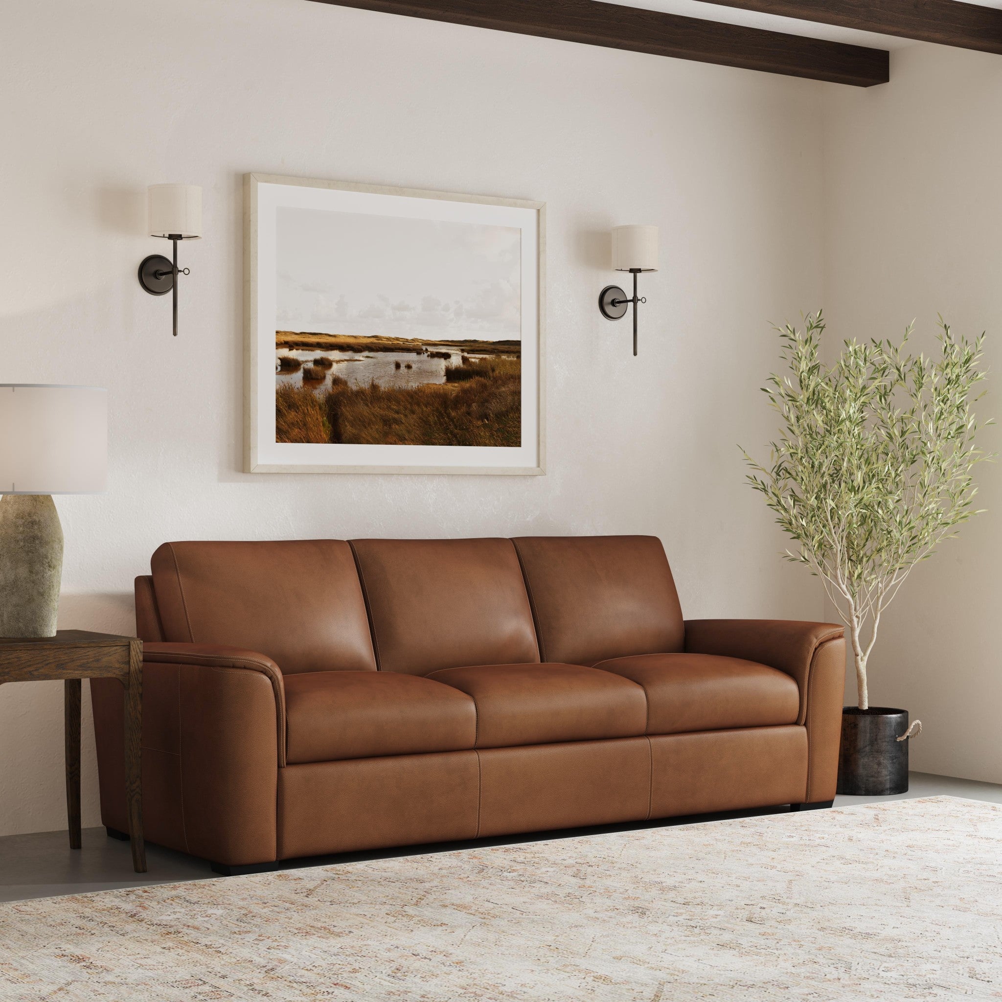 Henry Caramel Leather Sofa 8 Henry Caramel Leather Sofa