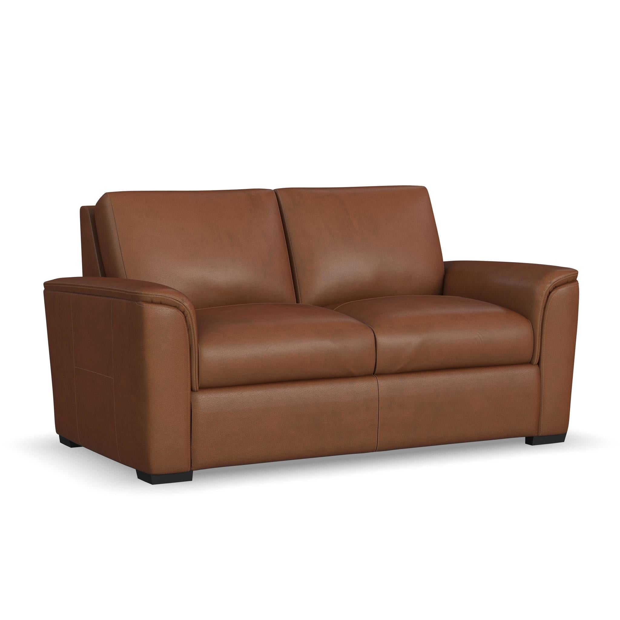Henry Caramel Leather Loveseat 6 Henry Caramel Leather Loveseat