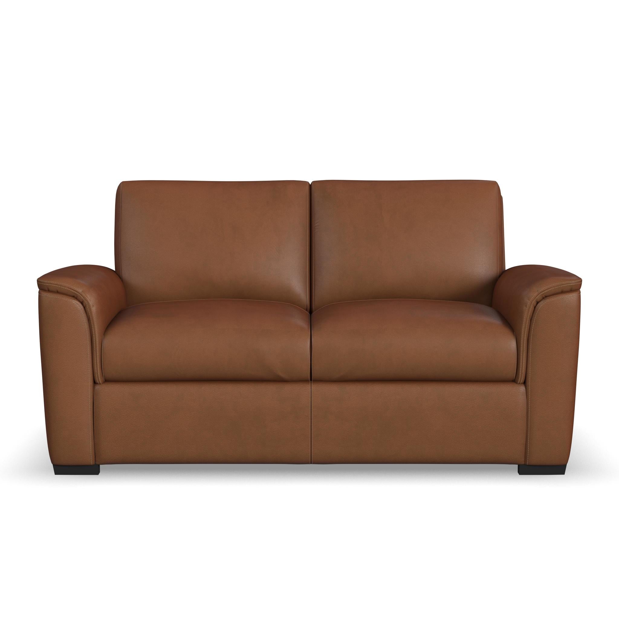 Henry Caramel Leather Loveseat 7 Henry Caramel Leather Loveseat