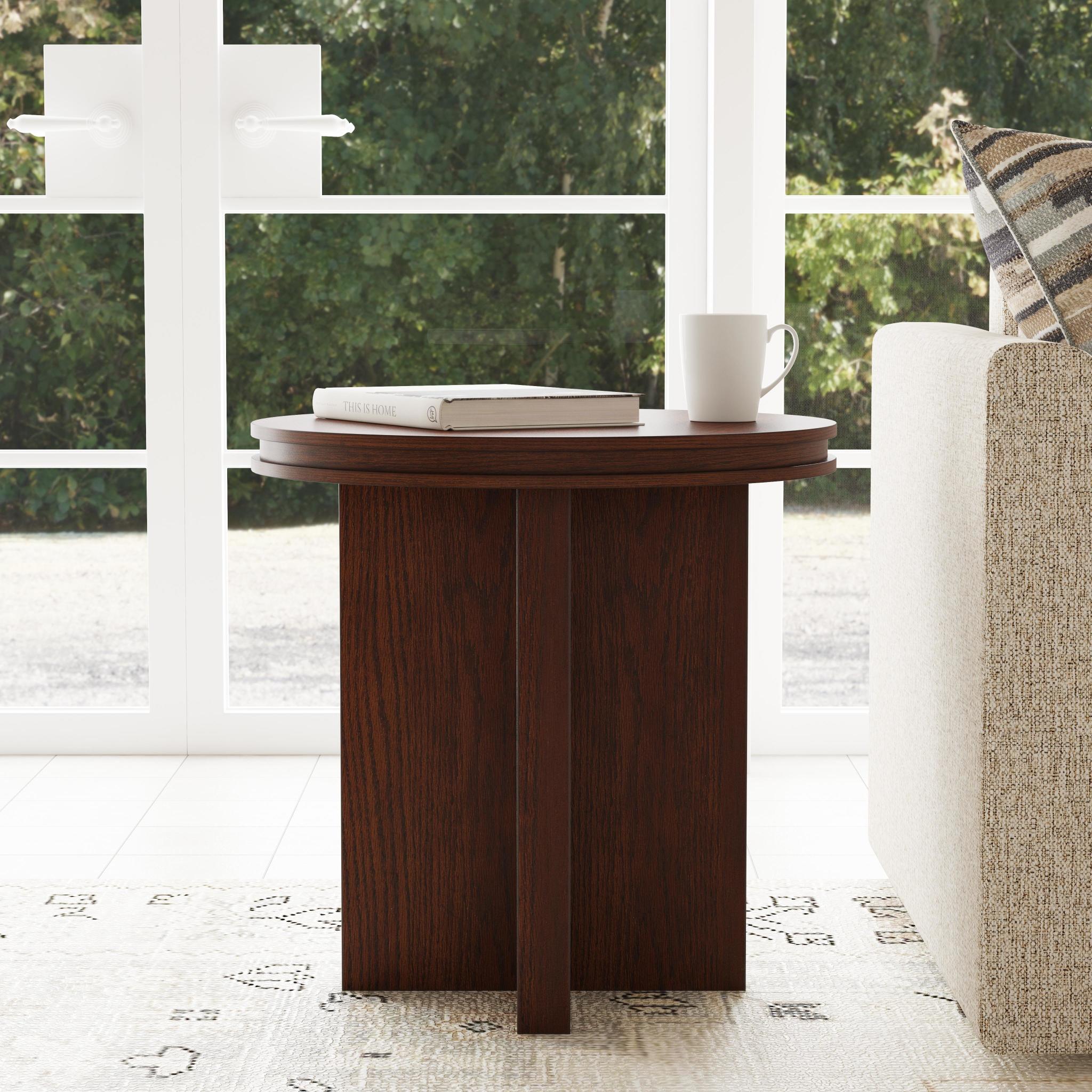 Waterfall Brown Round End Table 6 Waterfall Brown Round End Table