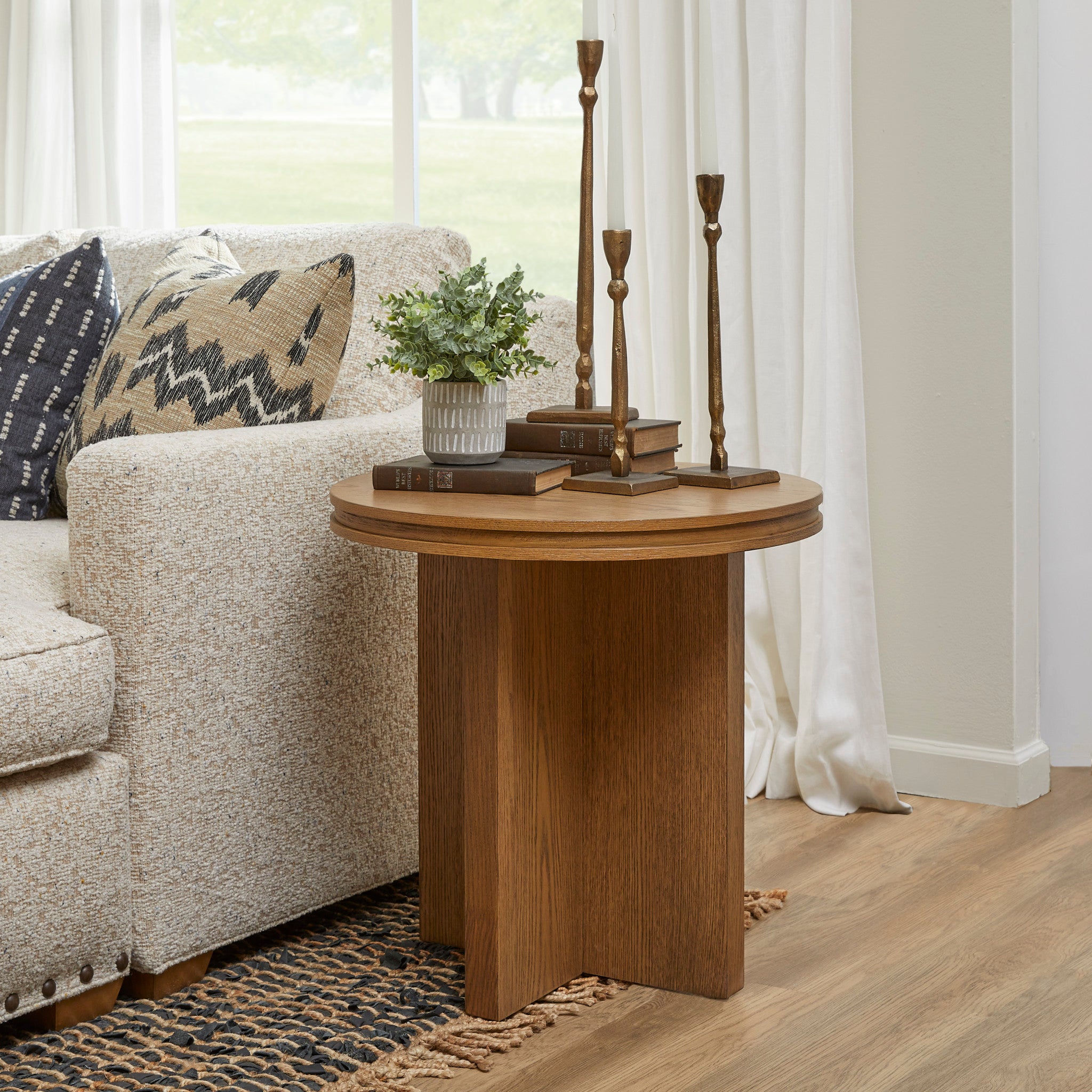 Waterfall Brown Round End Table 3 Waterfall Brown Round End Table