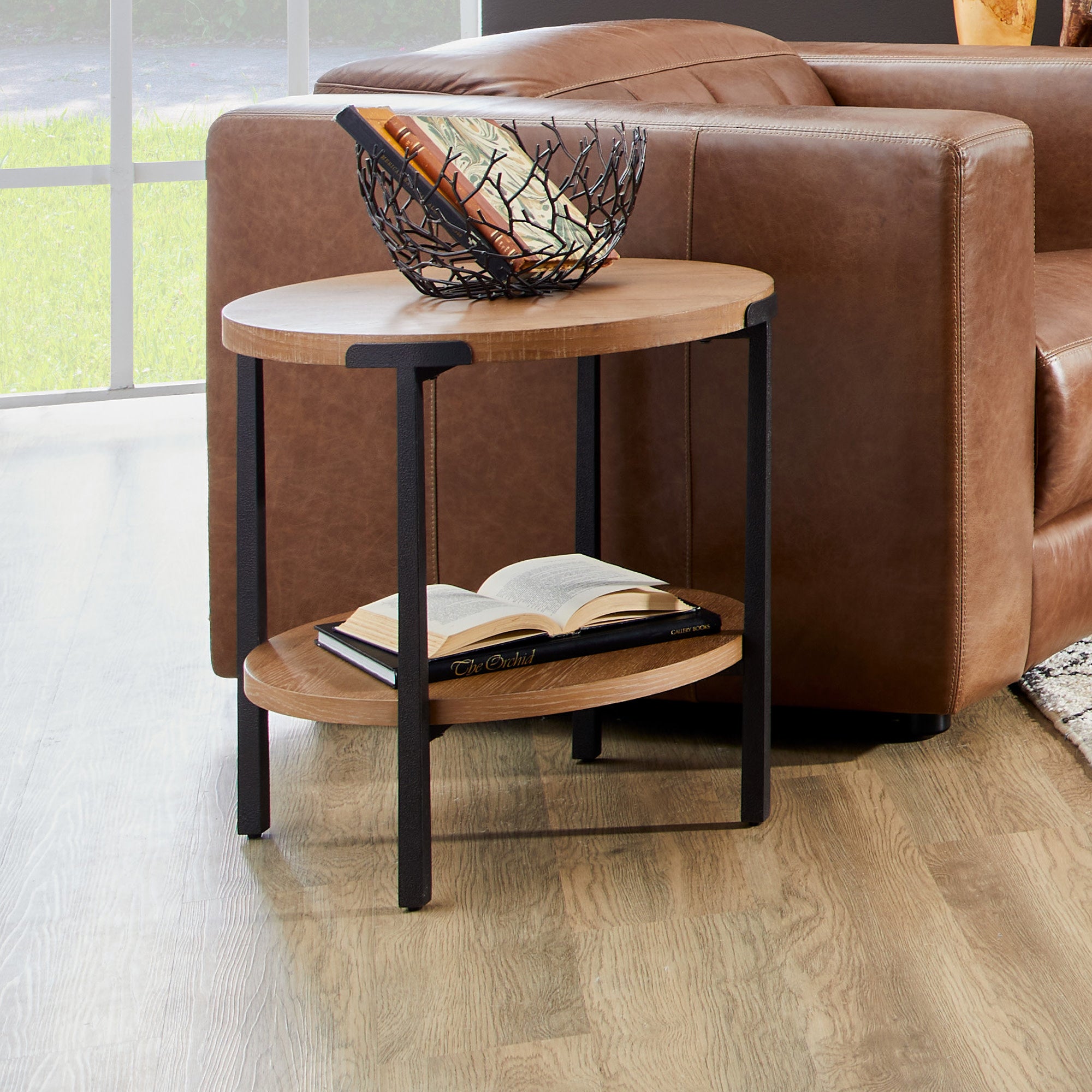 Millwork Brown Round End Table 3 Millwork Brown Round End Table