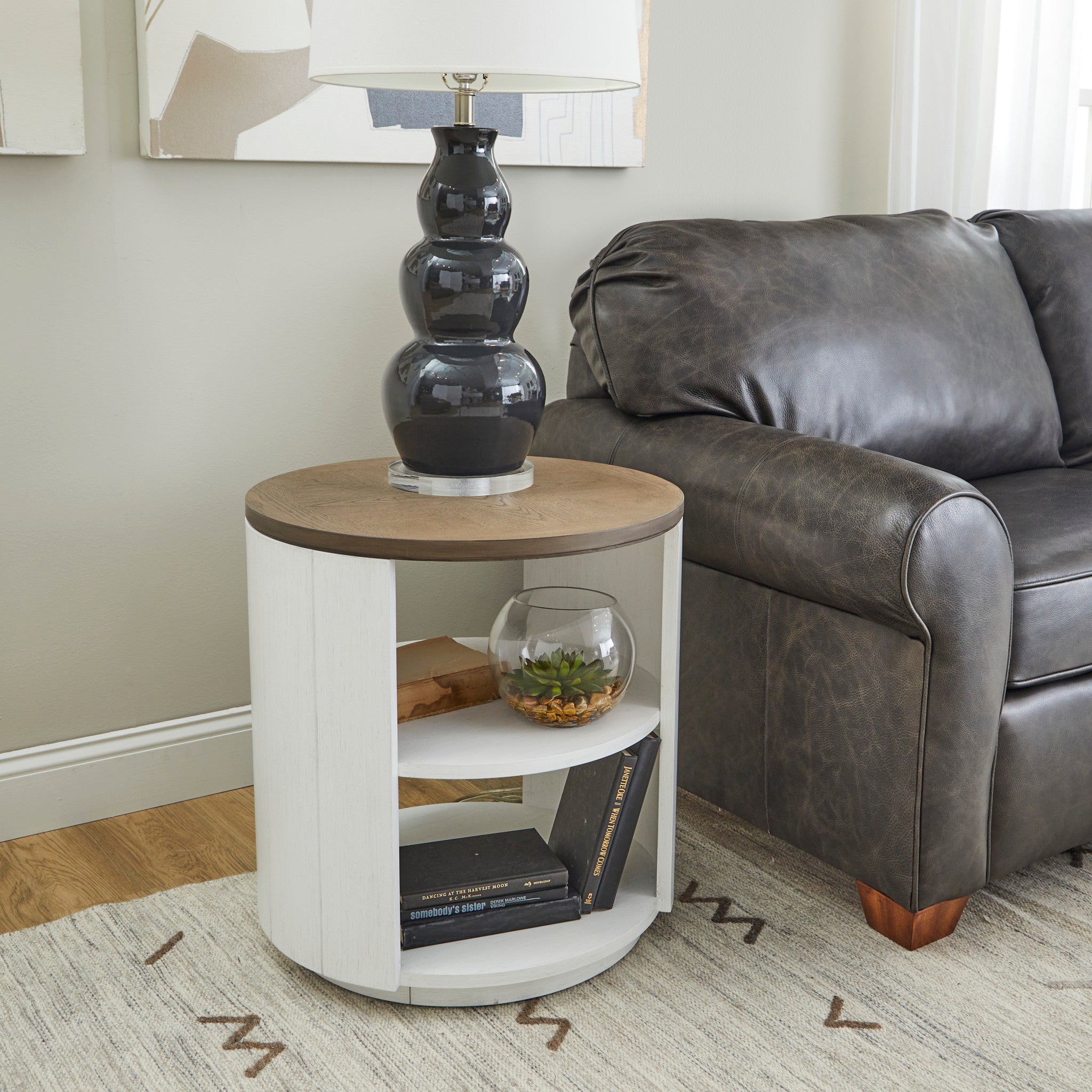 Melody White Round End Table 3 Melody White Round End Table