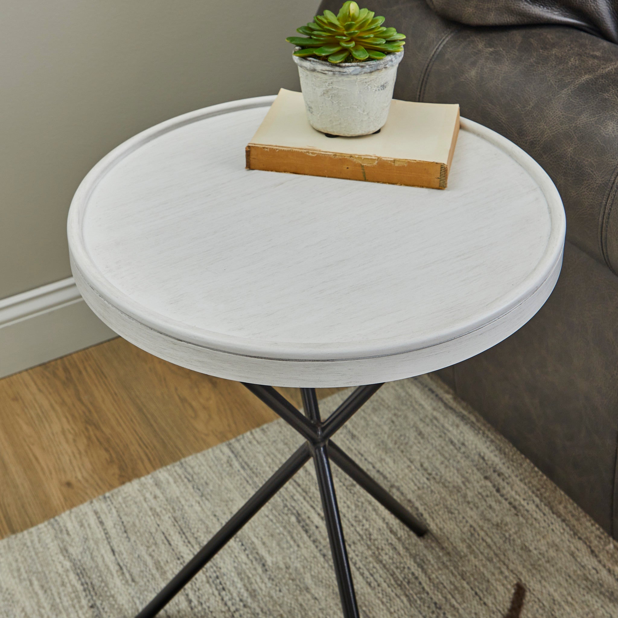 Melody White Round End Table 7 Melody White Round End Table