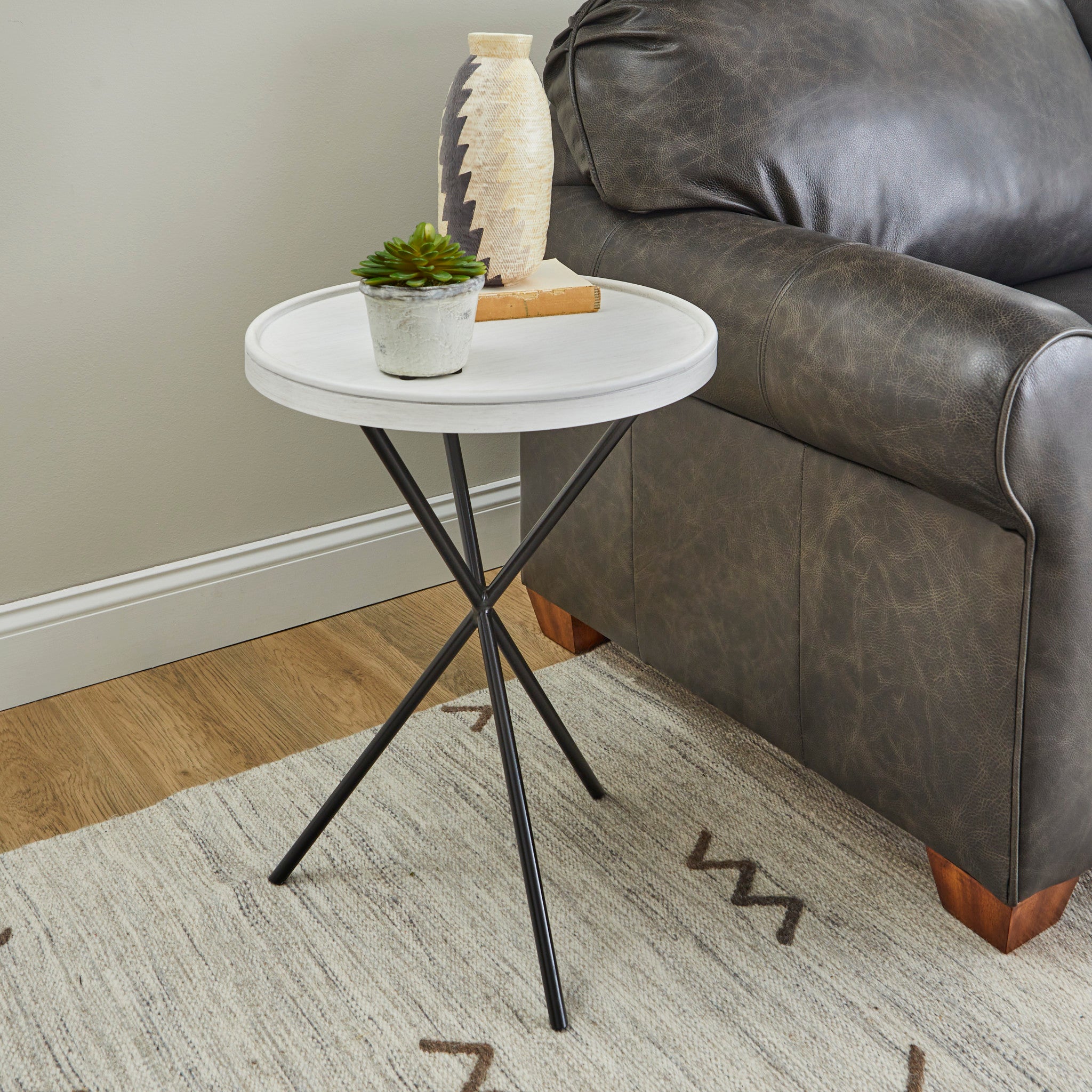 Melody White Round End Table 8 Melody White Round End Table