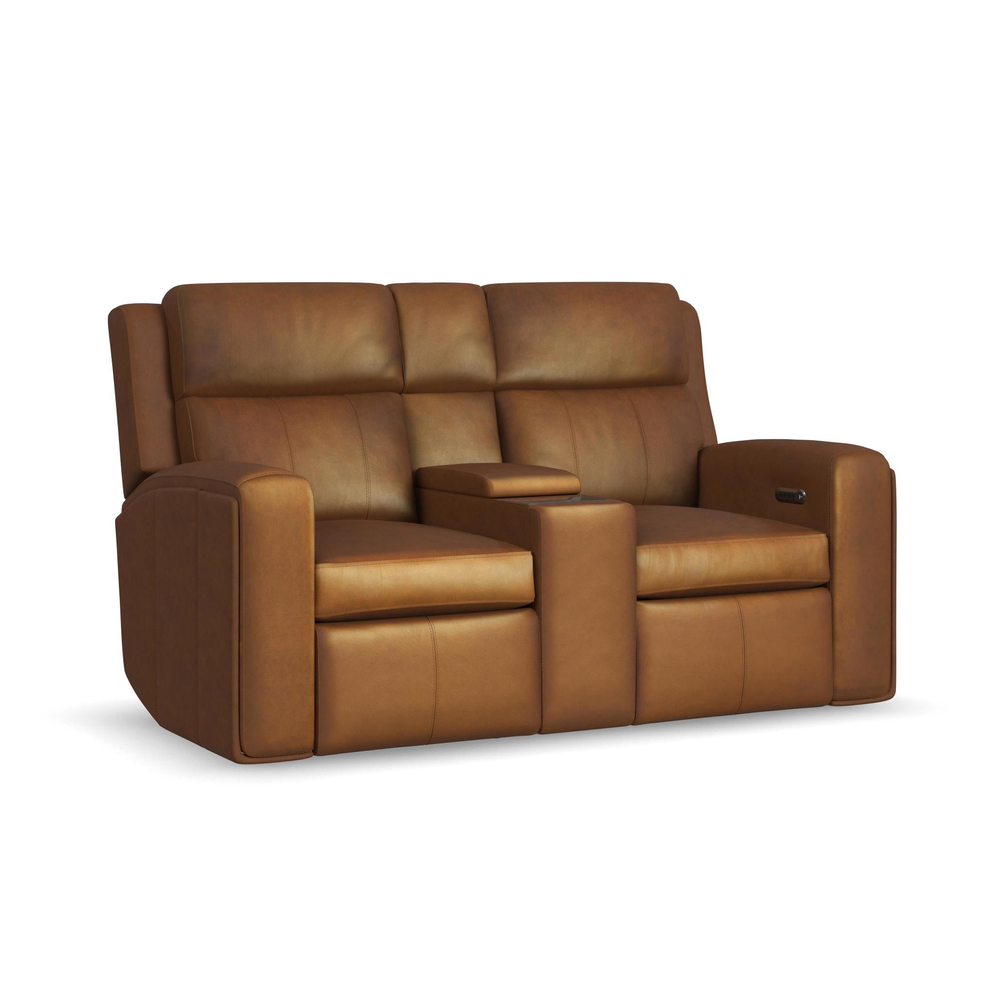Wyatt Power Reclining Loveseat with Console & Power Headrests & Lumbar