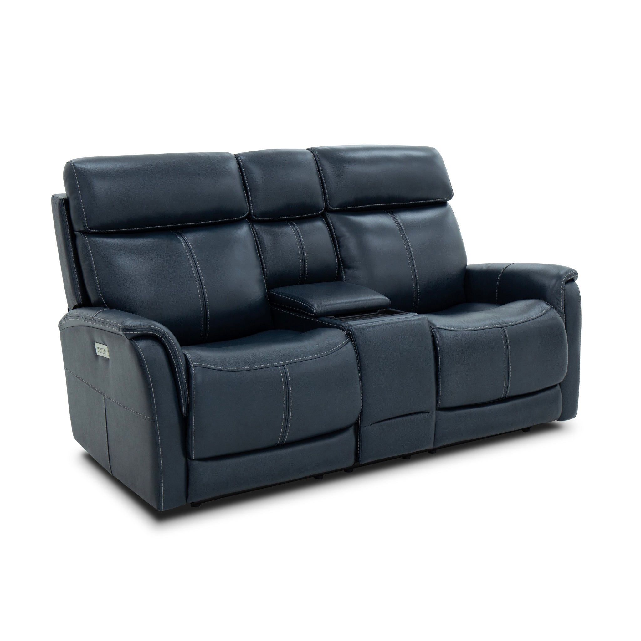 View Power Reclining Loveseat with Console, Power Headrests & Lumbar