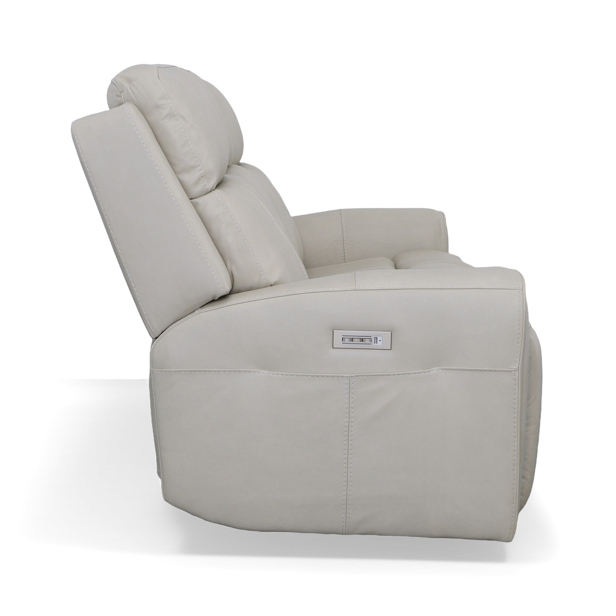 Barnett Leather Power Reclining Sofa with Power Headrests & Lumbar 4 Barnett Leather Power Reclining Sofa with Power Headrests & Lumbar