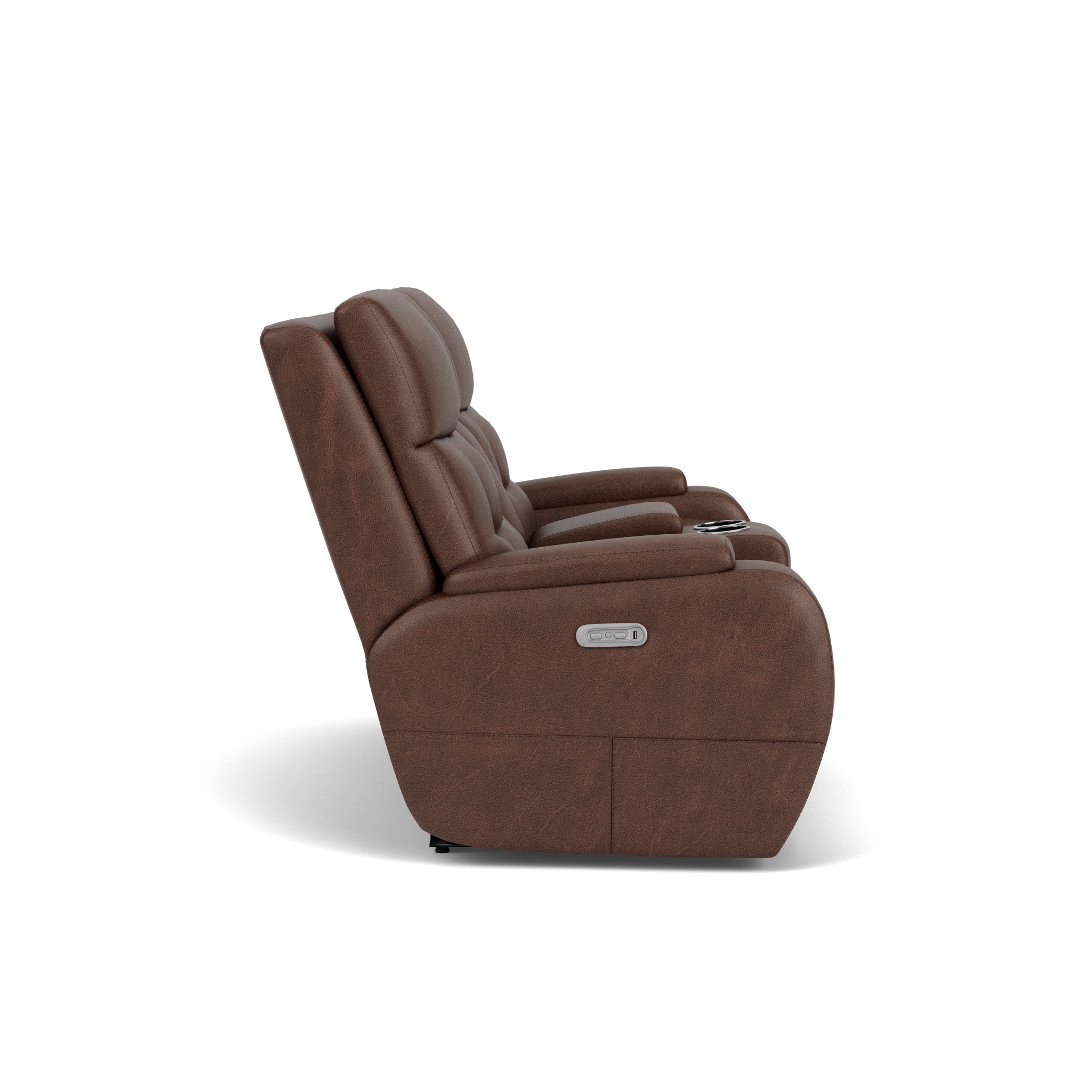 Strait Leather Power Reclining Loveseat with Console & Power Headrests 11 Strait Leather Power Reclining Loveseat with Console & Power Headrests