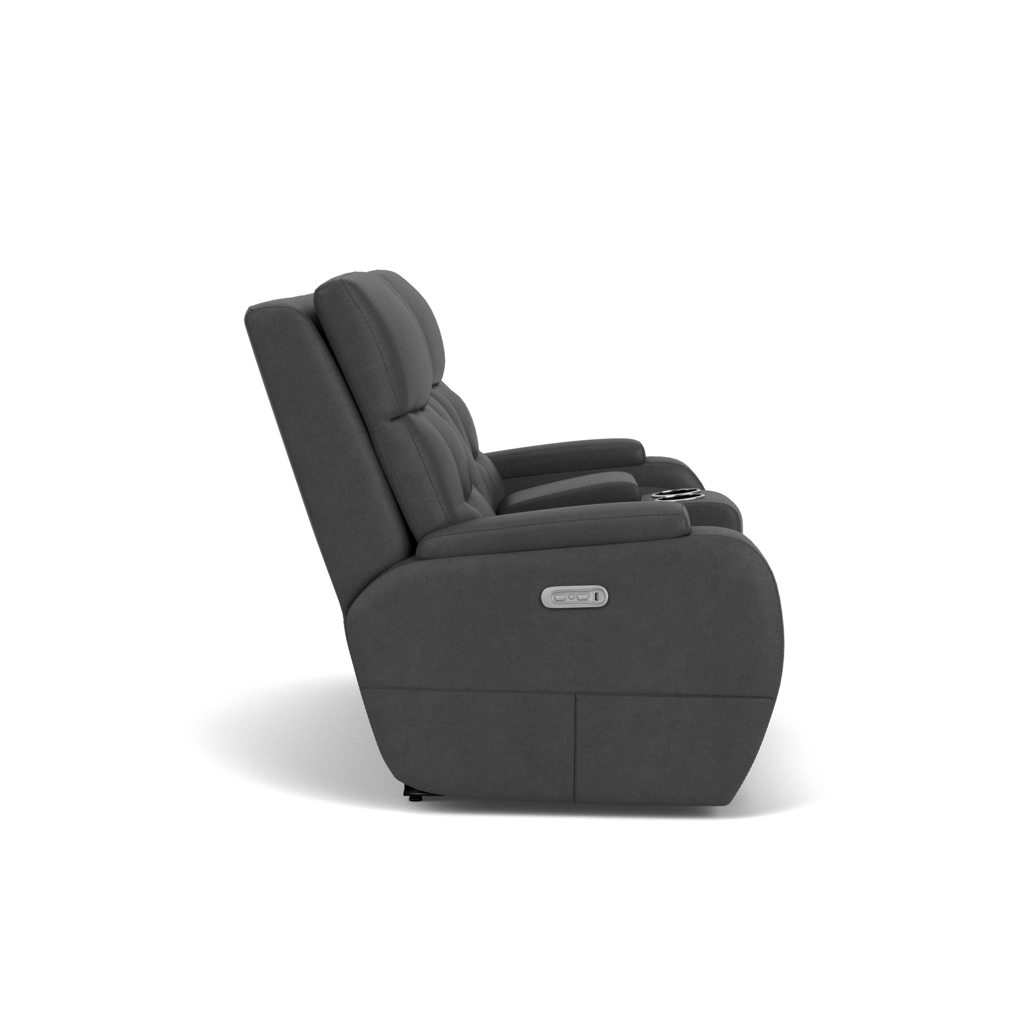 Strait Leather Power Reclining Loveseat with Console & Power Headrests 12 Strait Leather Power Reclining Loveseat with Console & Power Headrests
