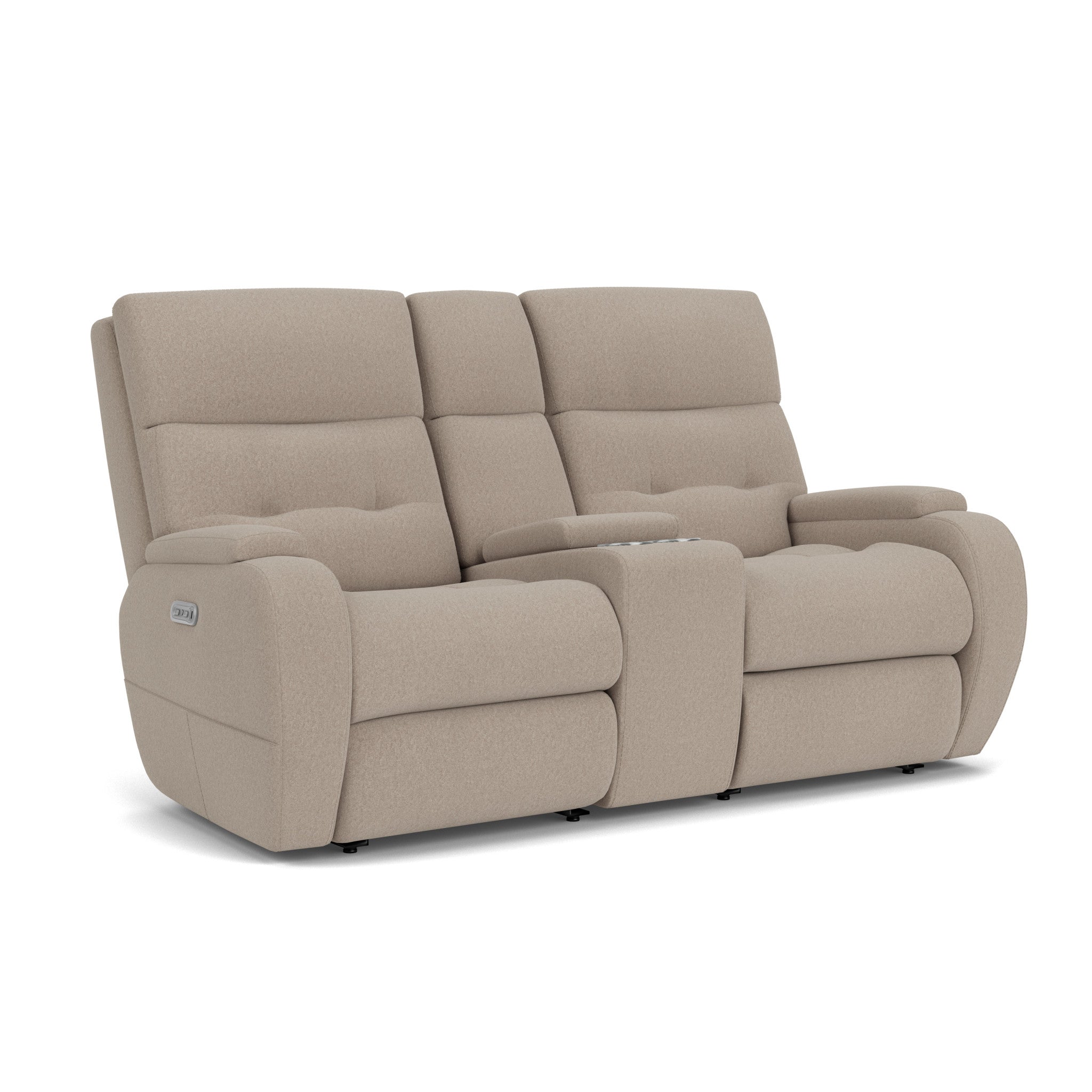 Strait Leather Power Reclining Loveseat with Console & Power Headrests 8 Strait Leather Power Reclining Loveseat with Console & Power Headrests