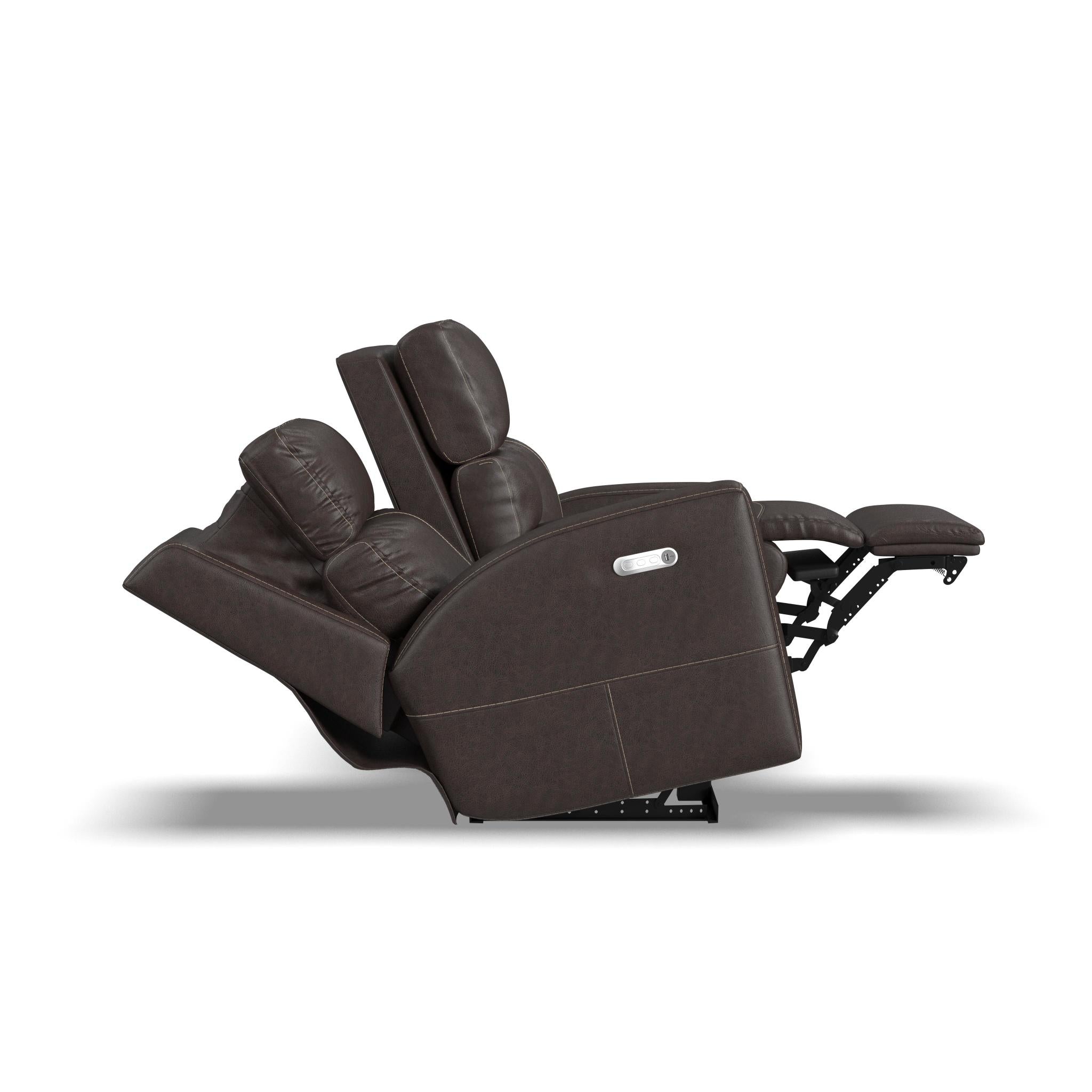 Score Leather Power Reclining Loveseat with Console & Power Headrests & Lumbar 11 Score Leather Power Reclining Loveseat with Console & Power Headrests & Lumbar